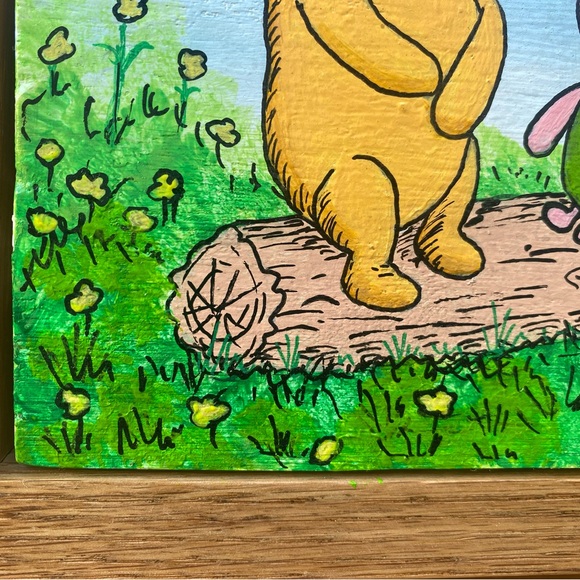 Acrylic Painting Hand Made Winnie The Pooh and Piglet, Nursery, Baby Shower - Picture 3 of 8